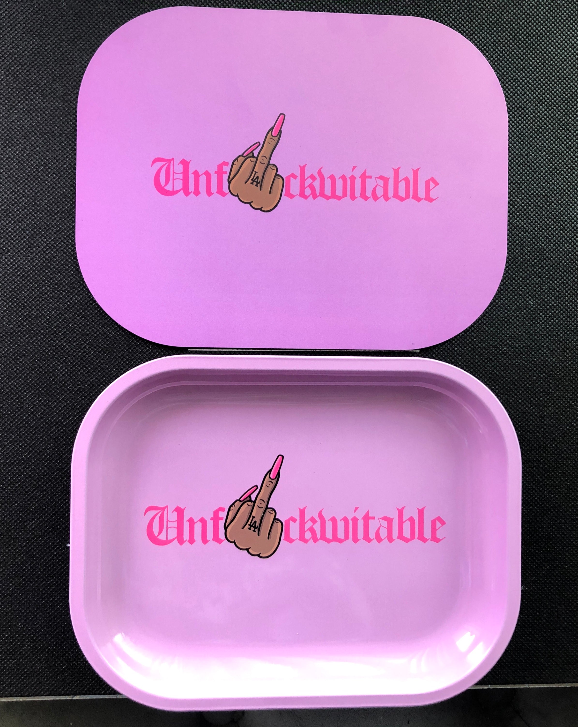 pink rolling tray set